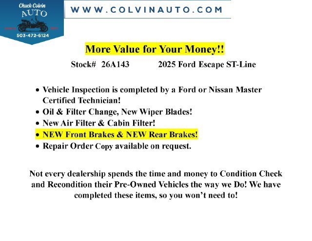 Used 2025 Ford Escape ST-Line Select AWD/4WD image 6