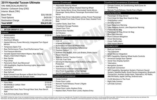 Used 2019 Hyundai Tucson Ultimate AWD/4WD image 5