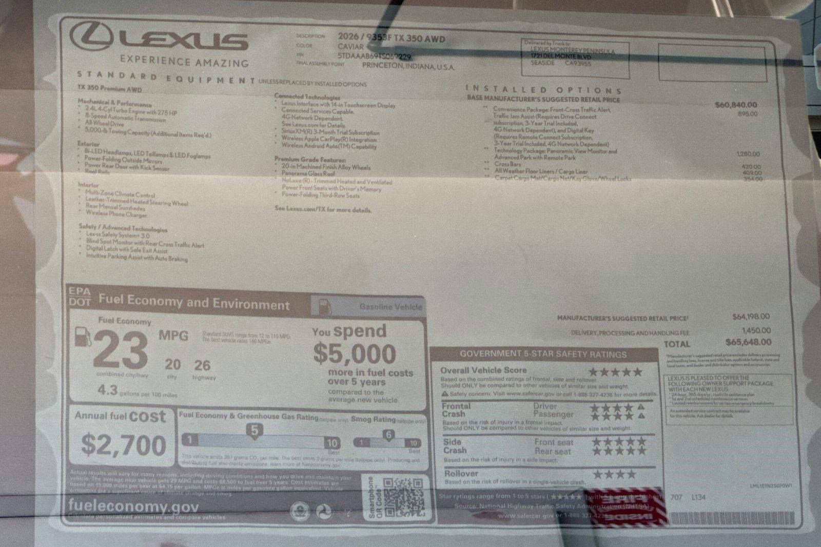 New 2026 Lexus TX 350 AWD image 30