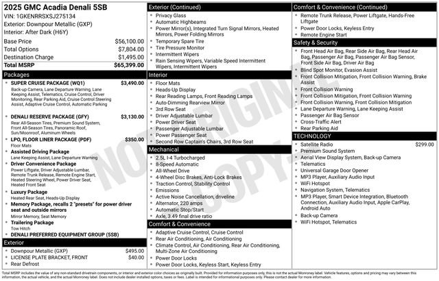Used 2025 GMC Acadia Denali w/ Super Cruise Package AWD/4WD image 20