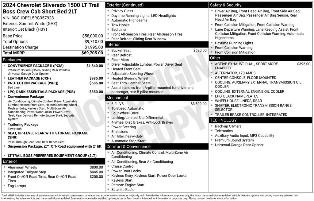 Used 2024 Chevrolet Silverado 1500 LT Trail Boss w/ Convenience Package II AWD/4WD image 41