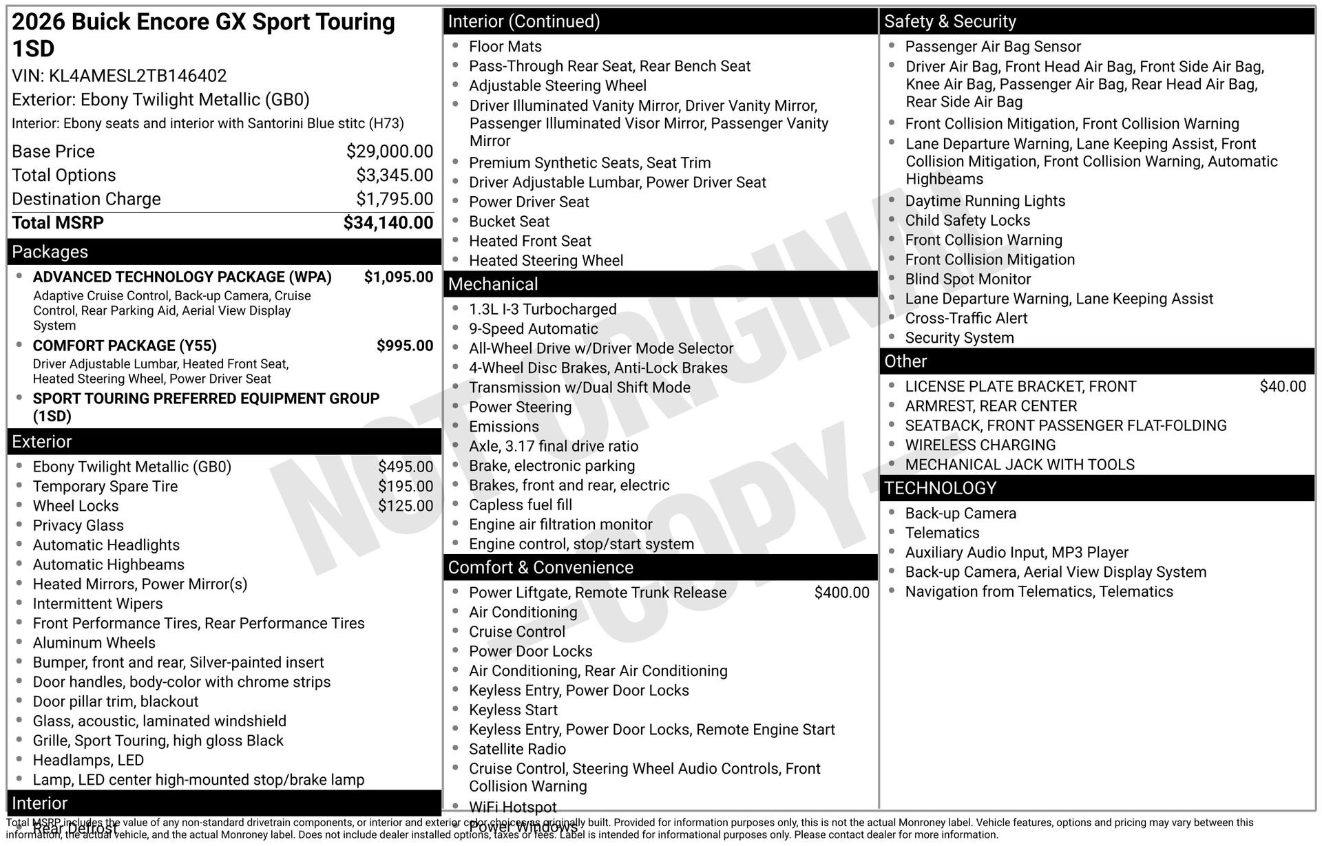 New 2026 Buick Encore GX Sport Touring w/ Advanced Technology Package AWD/4WD image 3