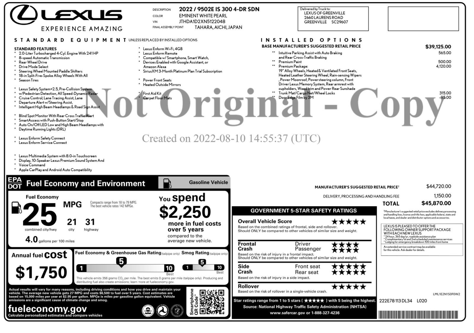 Used 2022 Lexus IS 300 w/ Premium Package RWD image 58