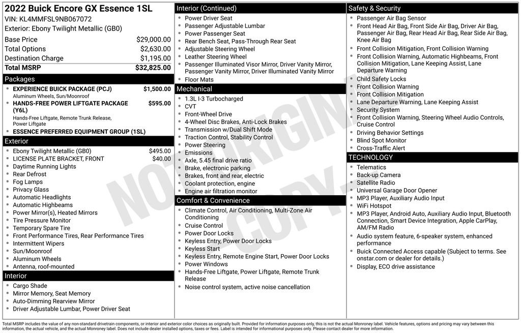 Certified 2022 Buick Encore GX Essence w/ Experience Buick Package FWD image 34