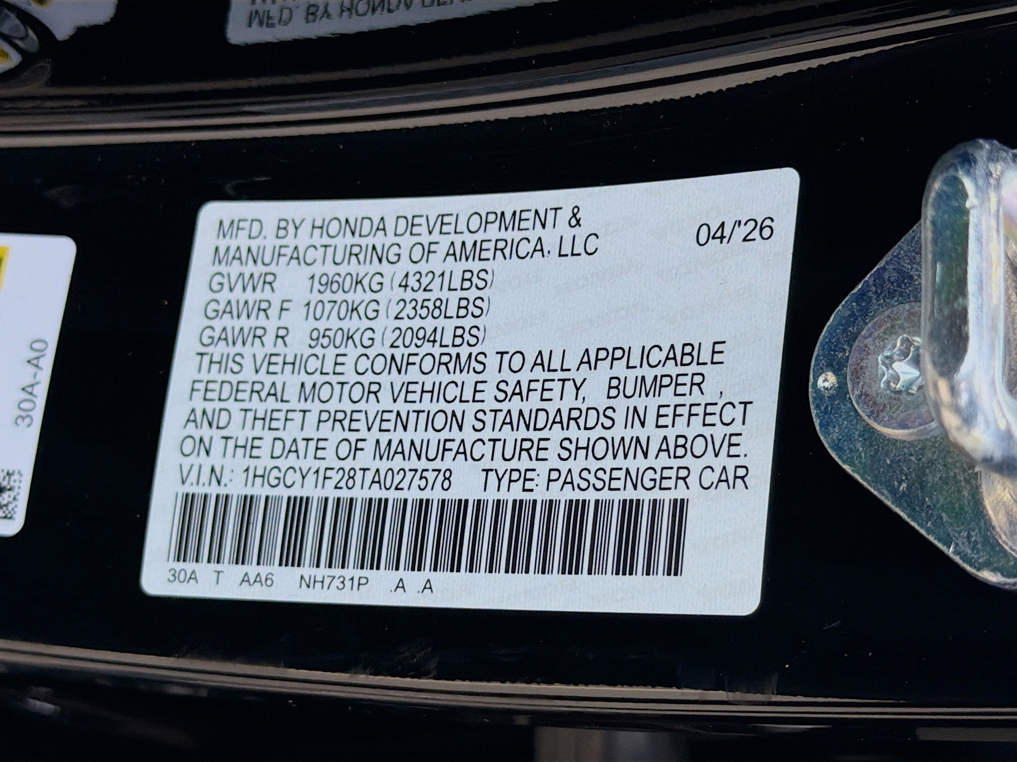 New 2026 Honda Accord LX image 28