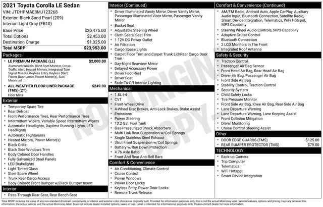 Used 2021 Toyota Corolla LE w/ LE Premium Package image 30