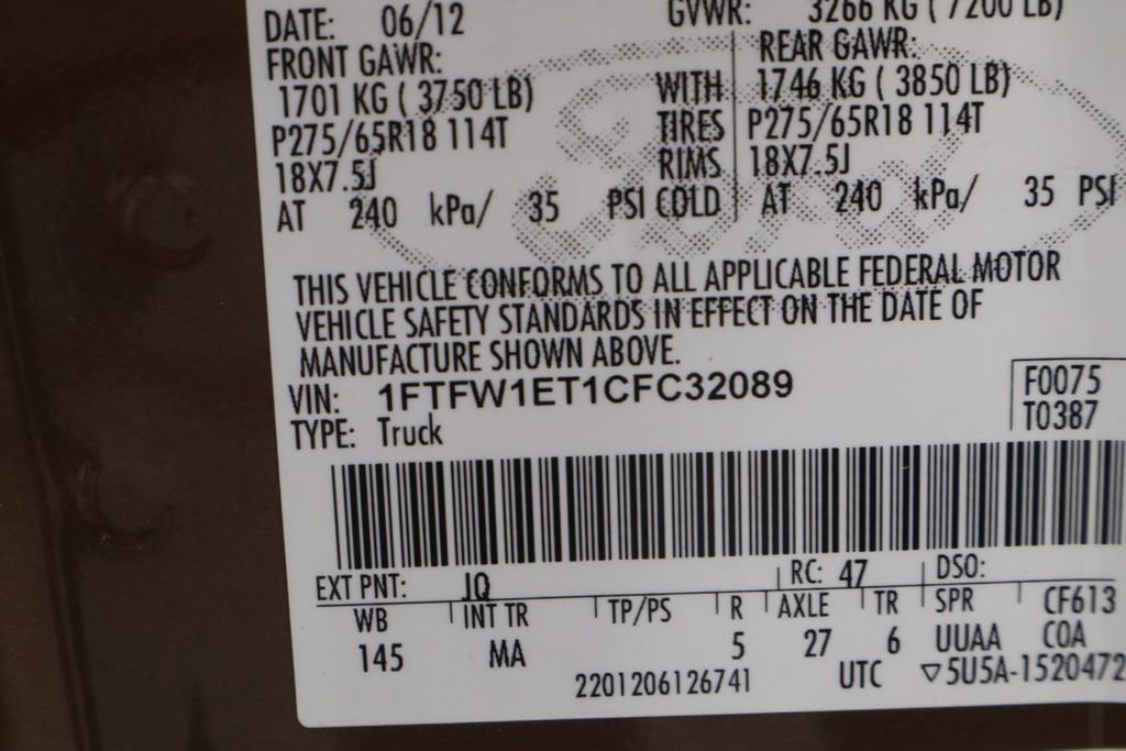 Used 2012 Ford F150 XLT w/ XLT Chrome Pkg AWD/4WD image 33