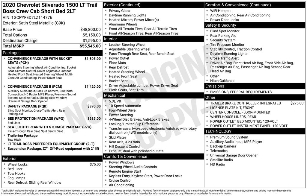 Used 2020 Chevrolet Silverado 1500 LT Trail Boss image 2