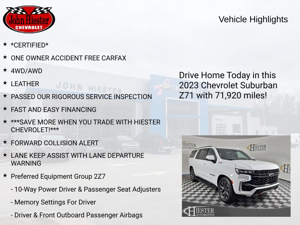 Certified 2023 Chevrolet Suburban Z71 w/ Z71 Off-Road Package AWD/4WD image 6