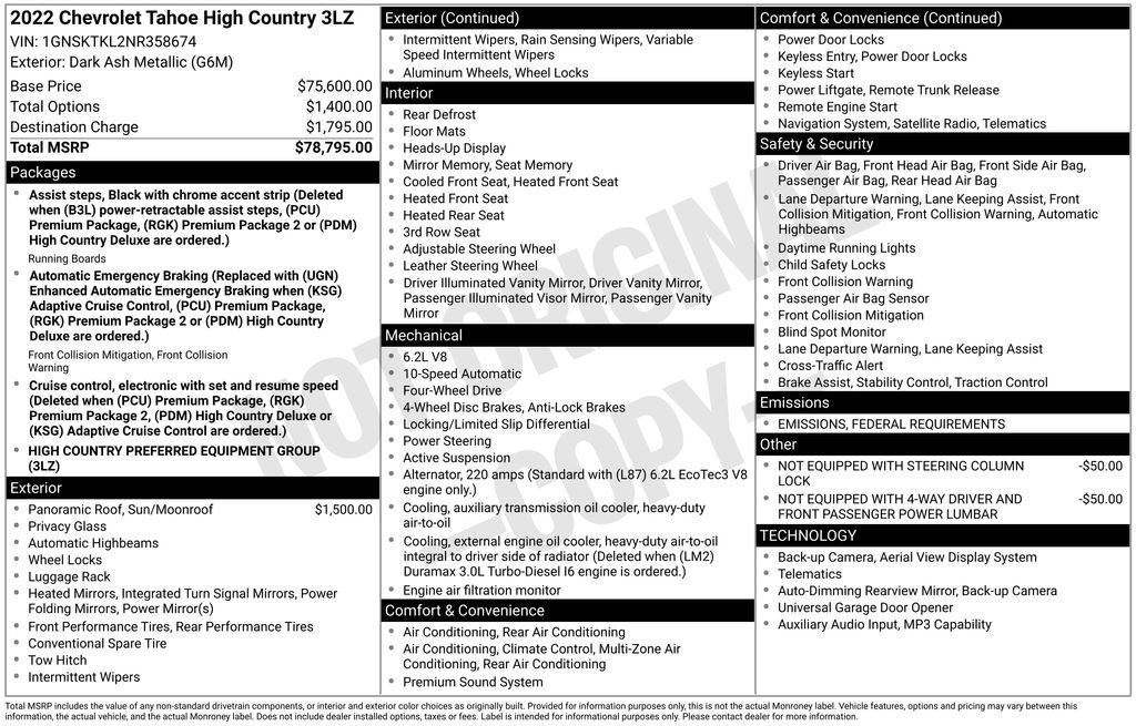 Used 2022 Chevrolet Tahoe High Country image 12