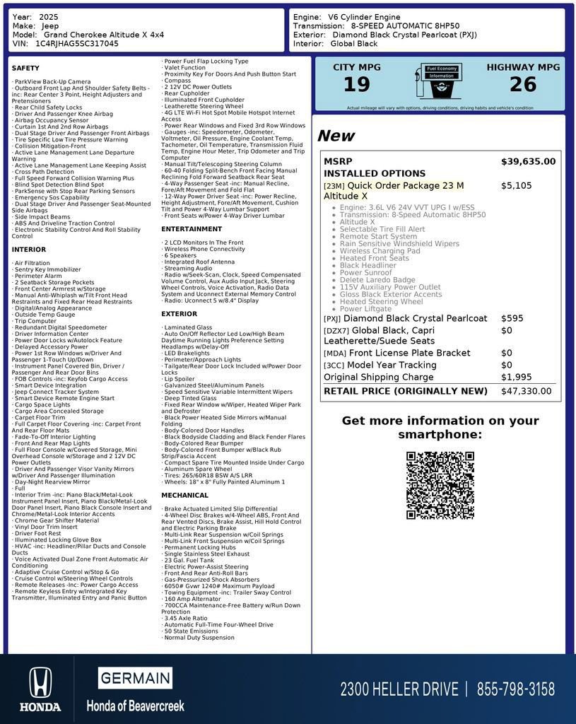 Used 2025 Jeep Grand Cherokee Altitude AWD/4WD image 32