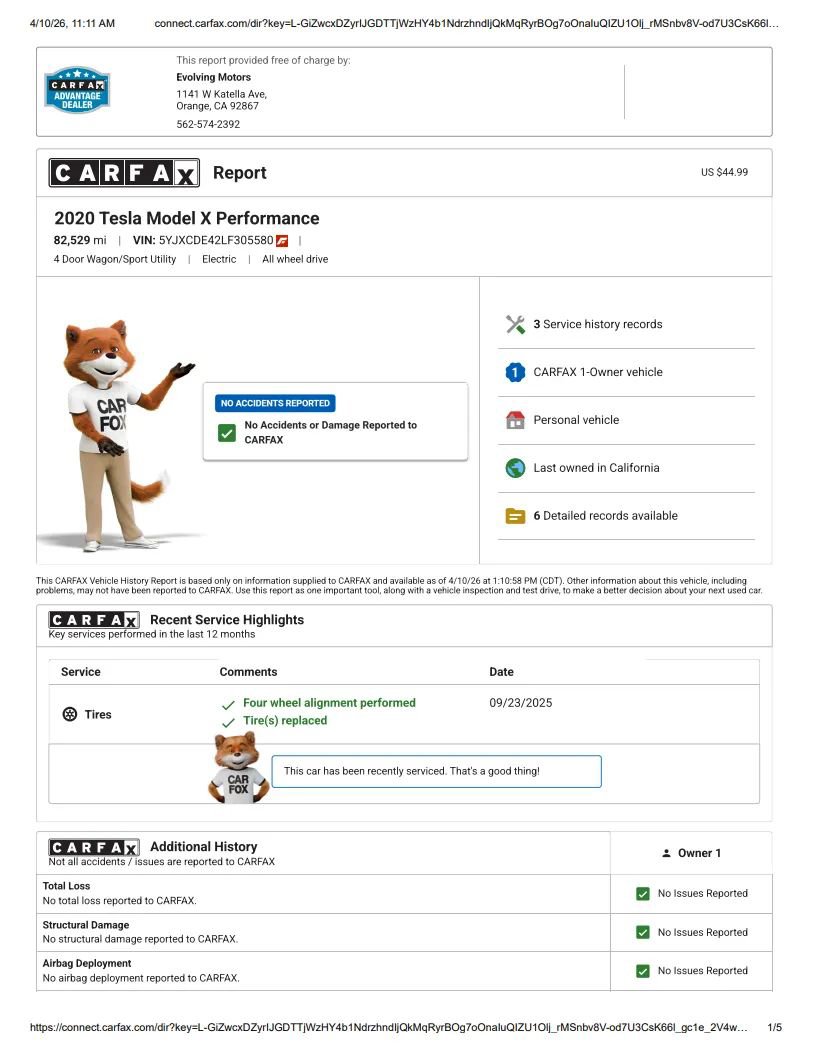 Used 2020 Tesla Model X Performance image 2