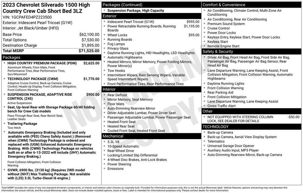 Used 2023 Chevrolet Silverado 1500 High Country w/ High Country Premium Package image 6