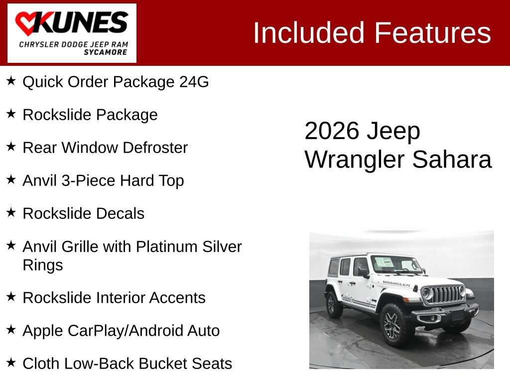 New 2026 Jeep Wrangler Unlimited Sahara w/ Rockslide Package AWD/4WD image 2