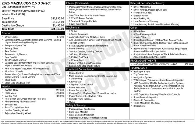 New 2026 MAZDA CX-5 Select AWD/4WD image 27