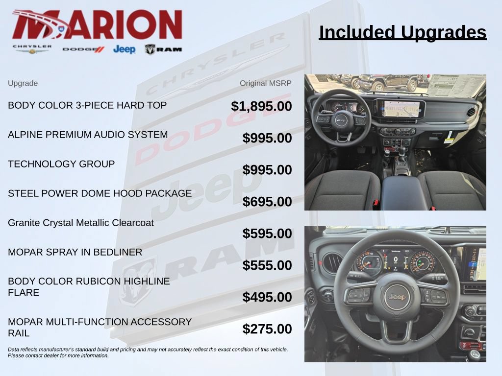 New 2026 Jeep Gladiator Rubicon w/ Technology Group AWD/4WD image 9