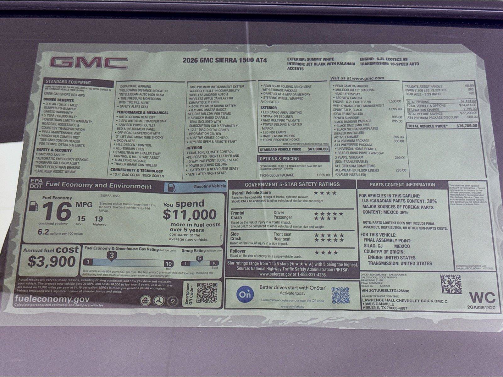New 2026 GMC Sierra 1500 AT4 w/ AT4 Premium Package AWD/4WD image 20