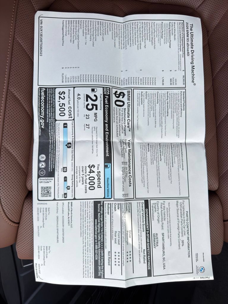 Certified 2026 BMW X5 sDrive40i w/ Premium Package RWD image 25