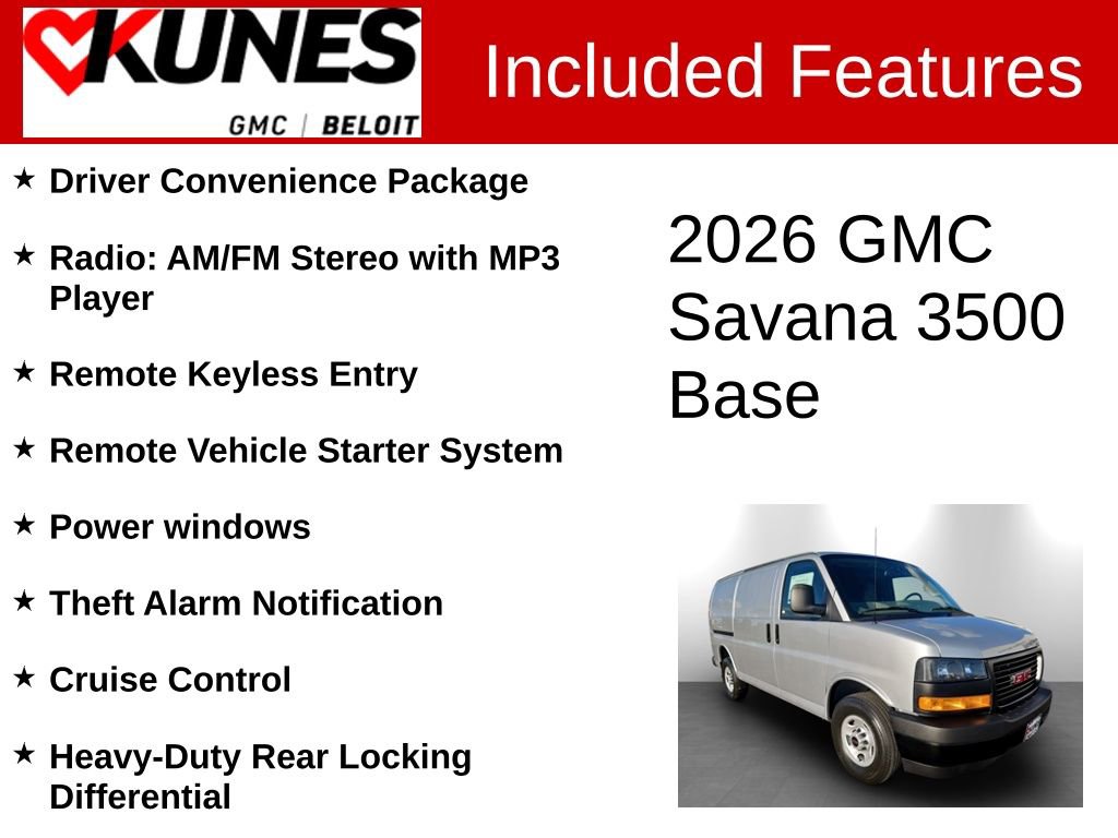 New 2026 GMC Savana 3500 w/ Driver Convenience Package RWD image 2