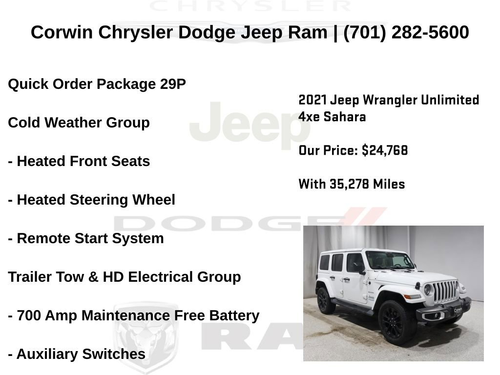 Certified 2021 Jeep Wrangler Unlimited Sahara w/ Cold Weather Group image 7