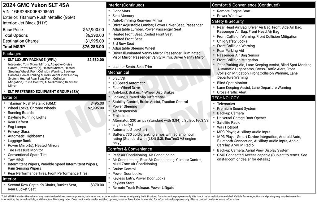 Certified 2024 GMC Yukon SLT w/ SLT Luxury Package AWD/4WD image 12