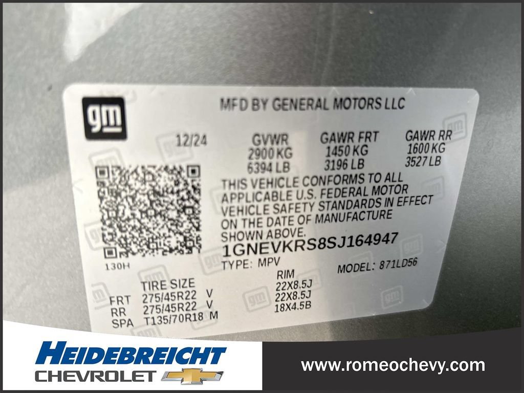 Used 2025 Chevrolet Traverse High Country w/ LPO, Floor Liner Package AWD/4WD image 8