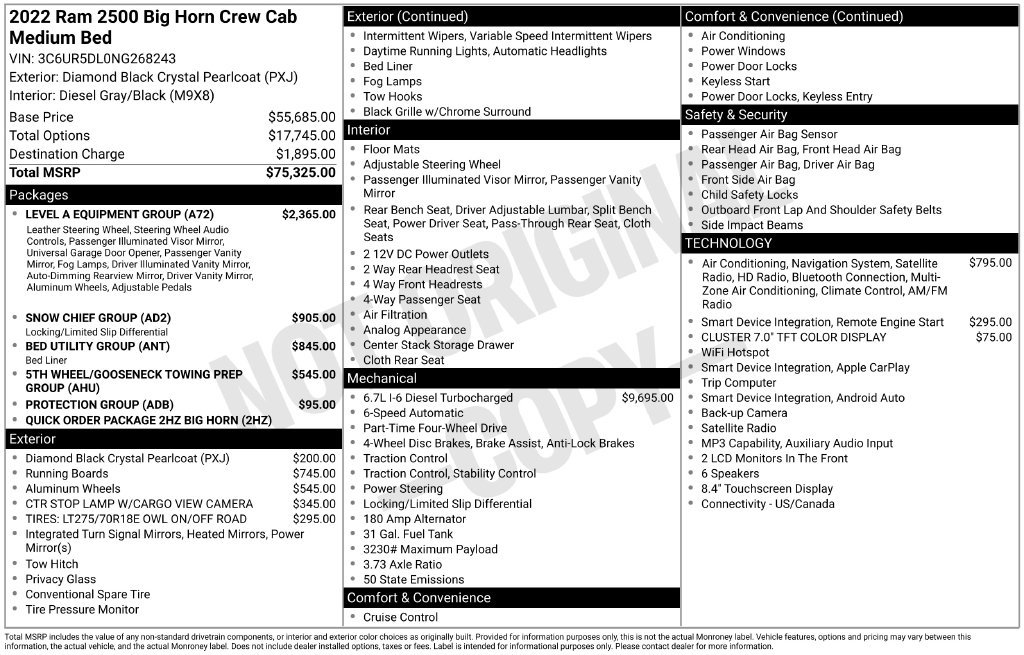Used 2022 RAM 2500 Big Horn w/ Level A Equipment Group AWD/4WD image 21