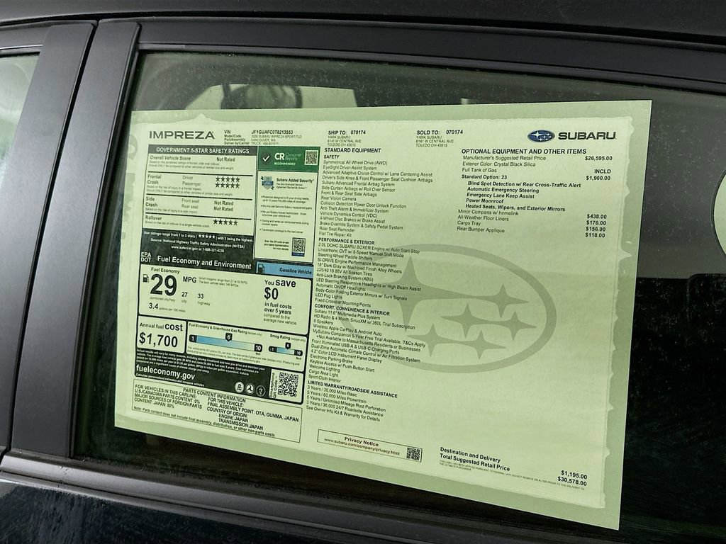 New 2026 Subaru Impreza 2.0i Sport image 12