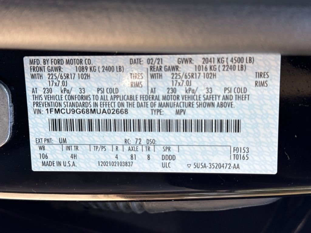 Used 2021 Ford Escape SE image 30