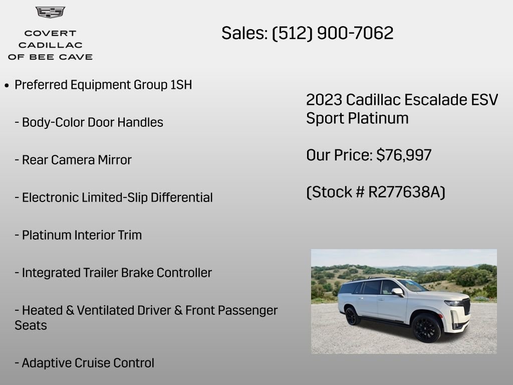 Certified 2023 Cadillac Escalade ESV Sport Platinum w/ LPO, ONYX Package AWD/4WD image 14