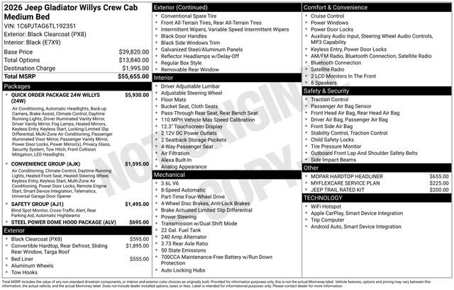 New 2026 Jeep Gladiator Sport AWD/4WD image 26