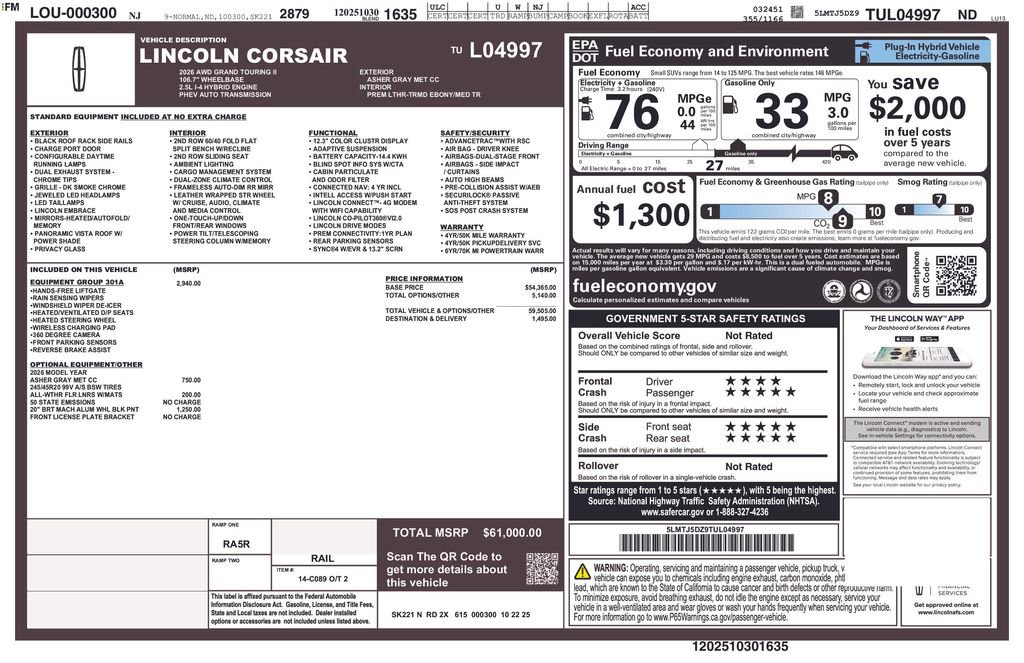 New 2026 Lincoln Corsair Grand Touring image 4