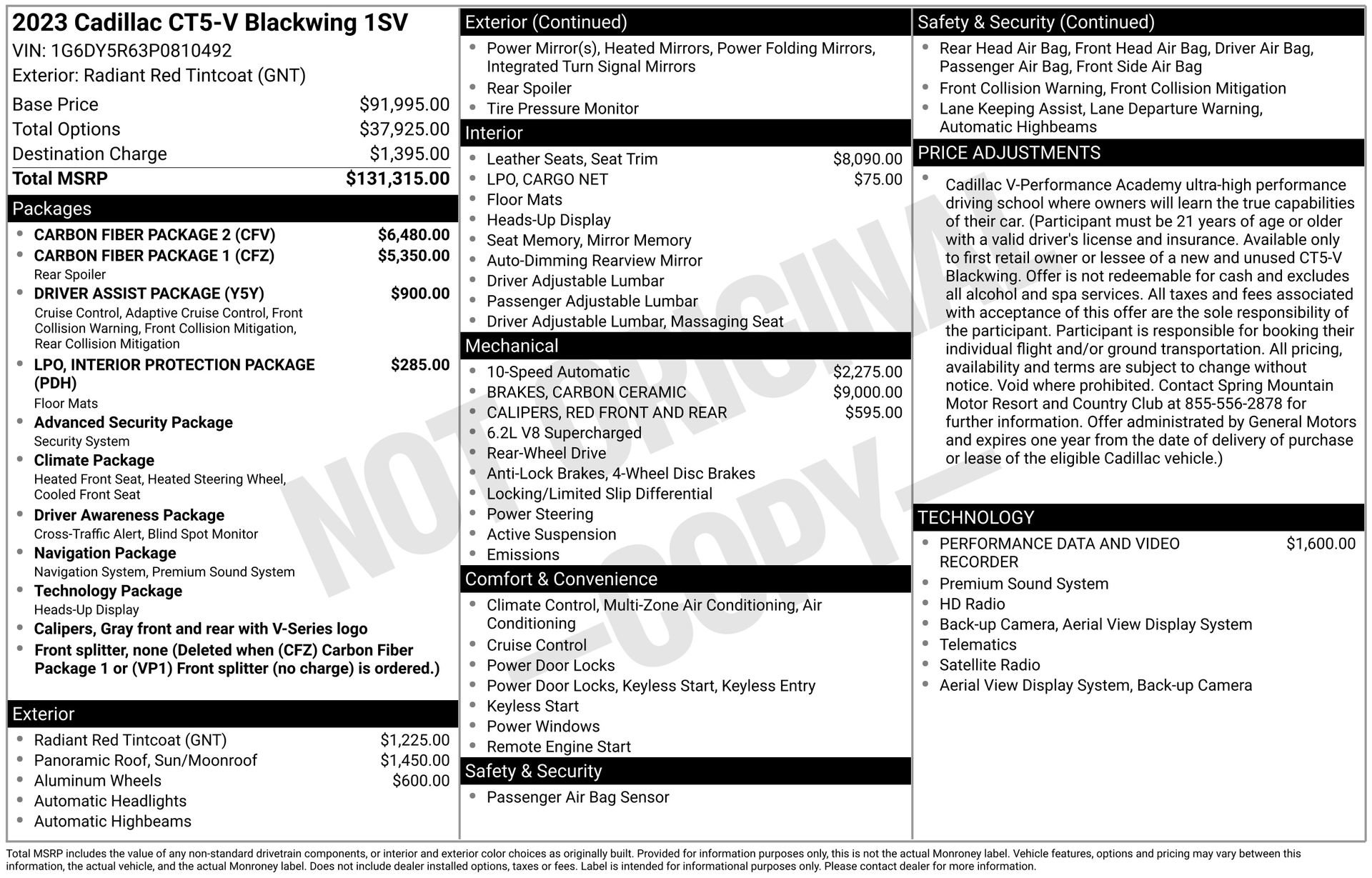 Used 2023 Cadillac CT5 V Blackwing w/ Carbon Fiber Package 2 RWD image 48