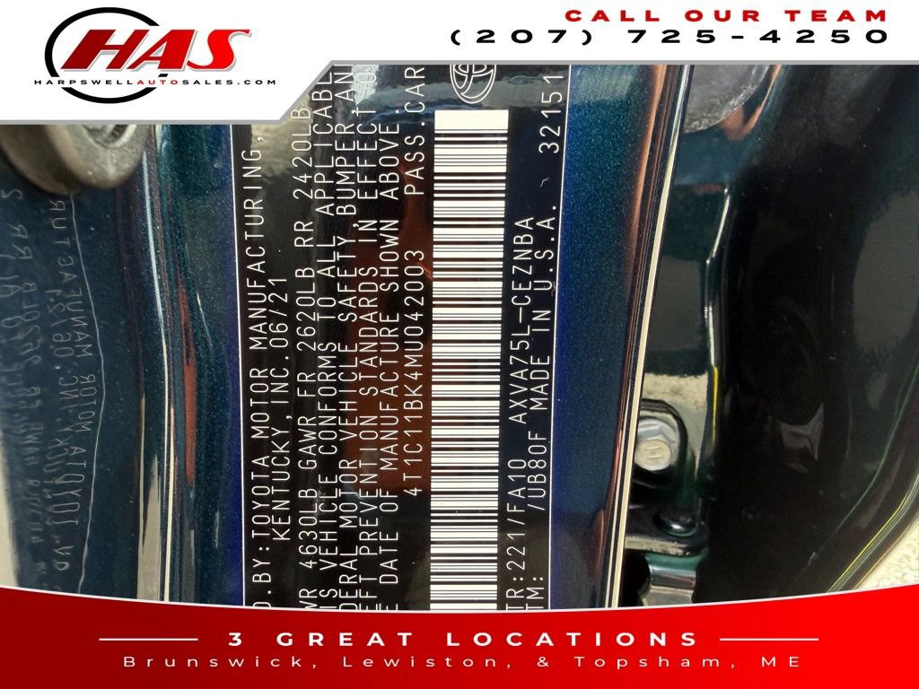 Used 2021 Toyota Camry LE w/ Carpet Mat Package (TMS) AWD/4WD image 16