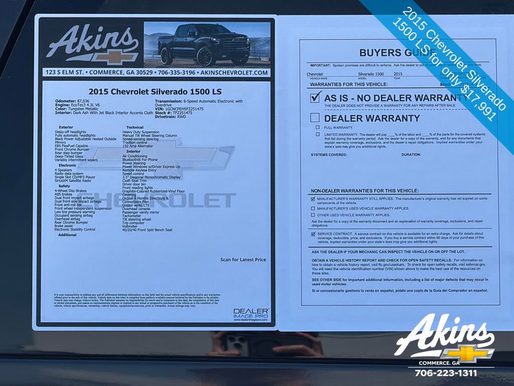 Certified 2015 Chevrolet Silverado 1500 LS RWD image 8