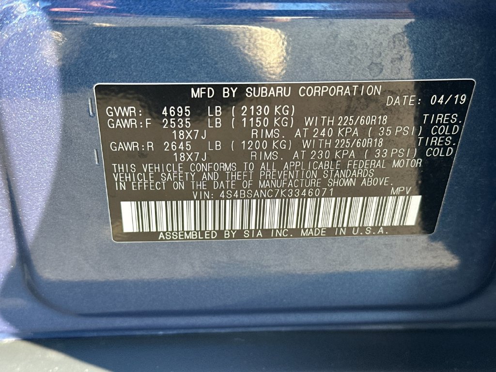 Used 2019 Subaru Outback 2.5i Limited w/ Protection Package #1 AWD/4WD image 36