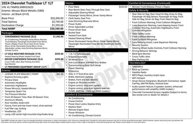 Certified 2024 Chevrolet TrailBlazer LT w/ Convenience Package AWD/4WD image 31