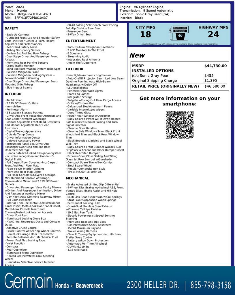 Used 2023 Honda Ridgeline RTL-E image 33