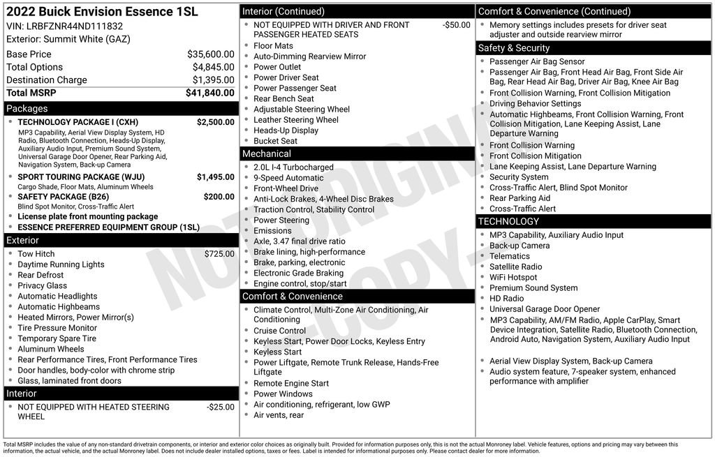 Used 2022 Buick Envision Essence w/ Technology Package I FWD image 15
