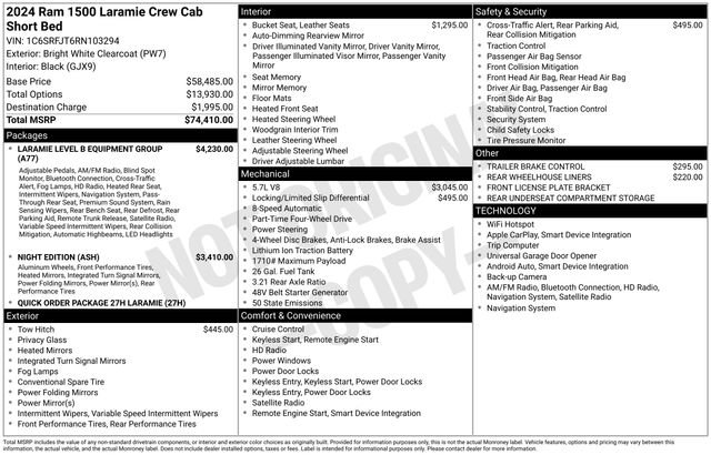 Used 2024 RAM 1500 Laramie AWD/4WD image 18