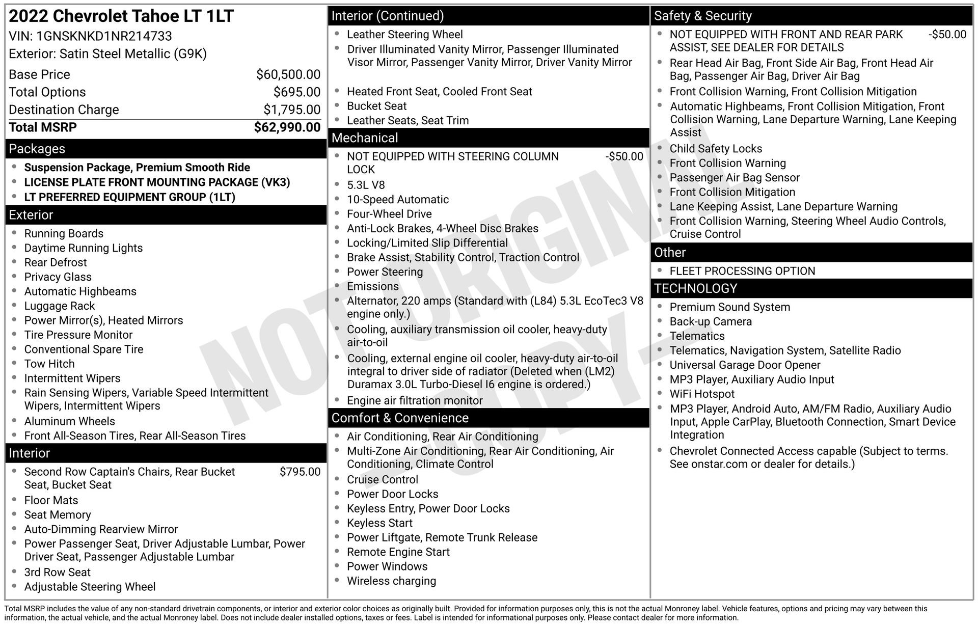 Certified 2022 Chevrolet Tahoe LT AWD/4WD image 4