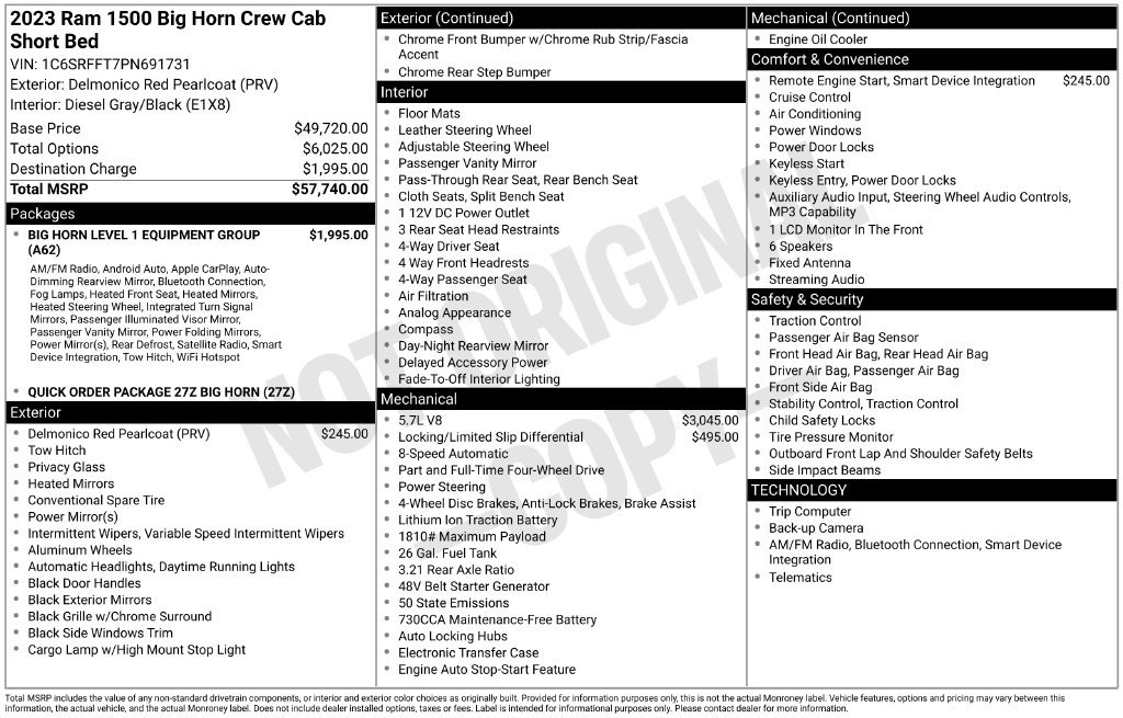 Used 2023 RAM 1500 Big Horn AWD/4WD image 50