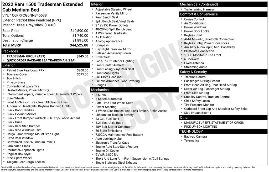 Used 2022 RAM 1500 Tradesman w/ Tradesman Group image 9