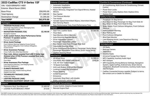 Certified 2023 Cadillac CT5 V w/ Premium Package AWD/4WD image 35