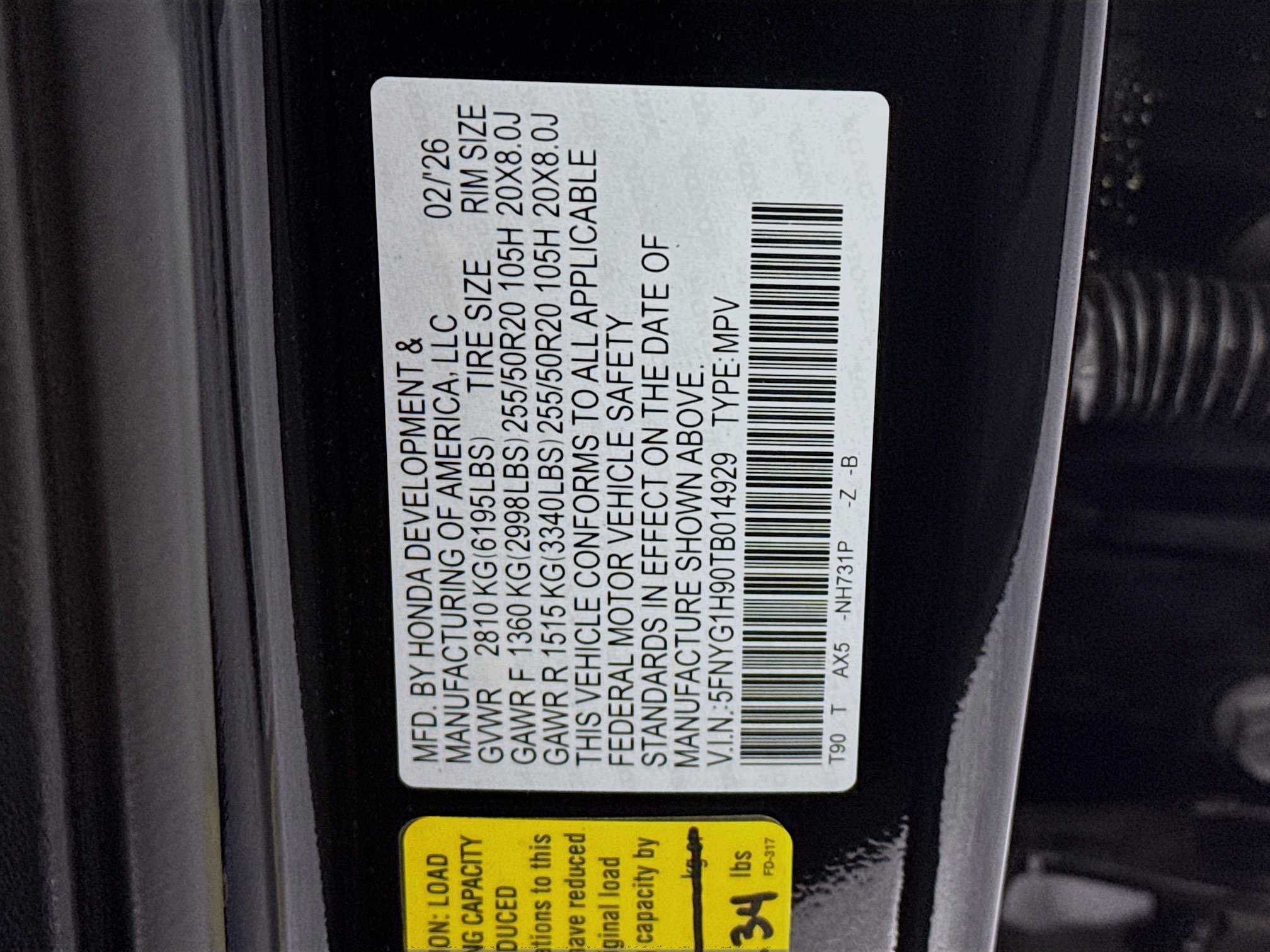 New 2026 Honda Pilot Black Edition image 35