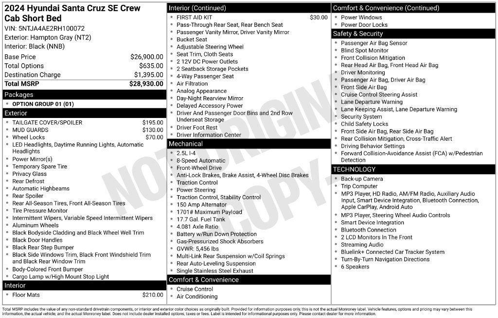 Used 2024 Hyundai Santa Cruz SE FWD image 24