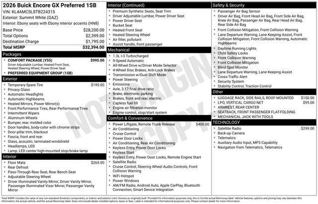 New 2026 Buick Encore GX Preferred w/ Comfort Package AWD/4WD image 4