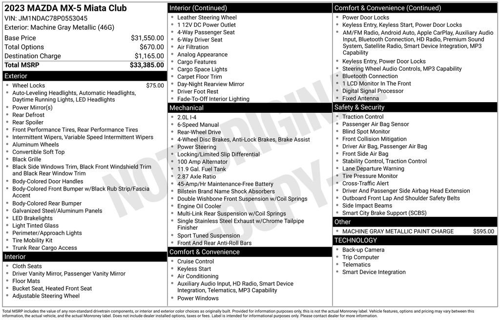 Certified 2023 MAZDA MX-5 Miata Club image 7