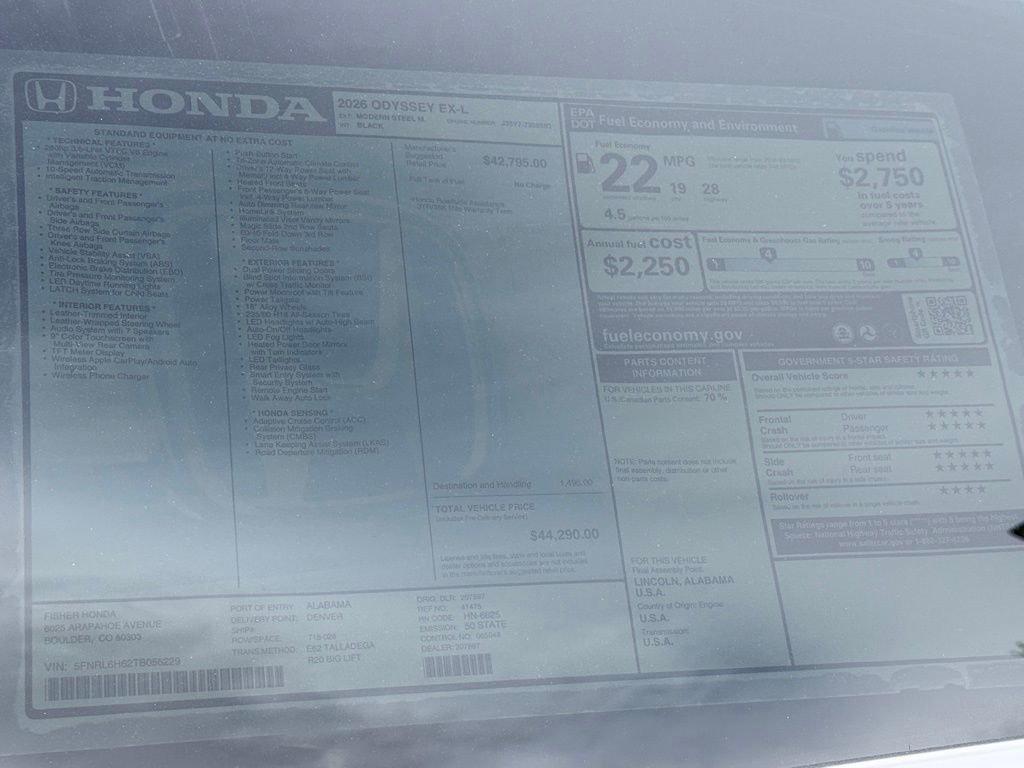 New 2026 Honda Odyssey EX-L image 27