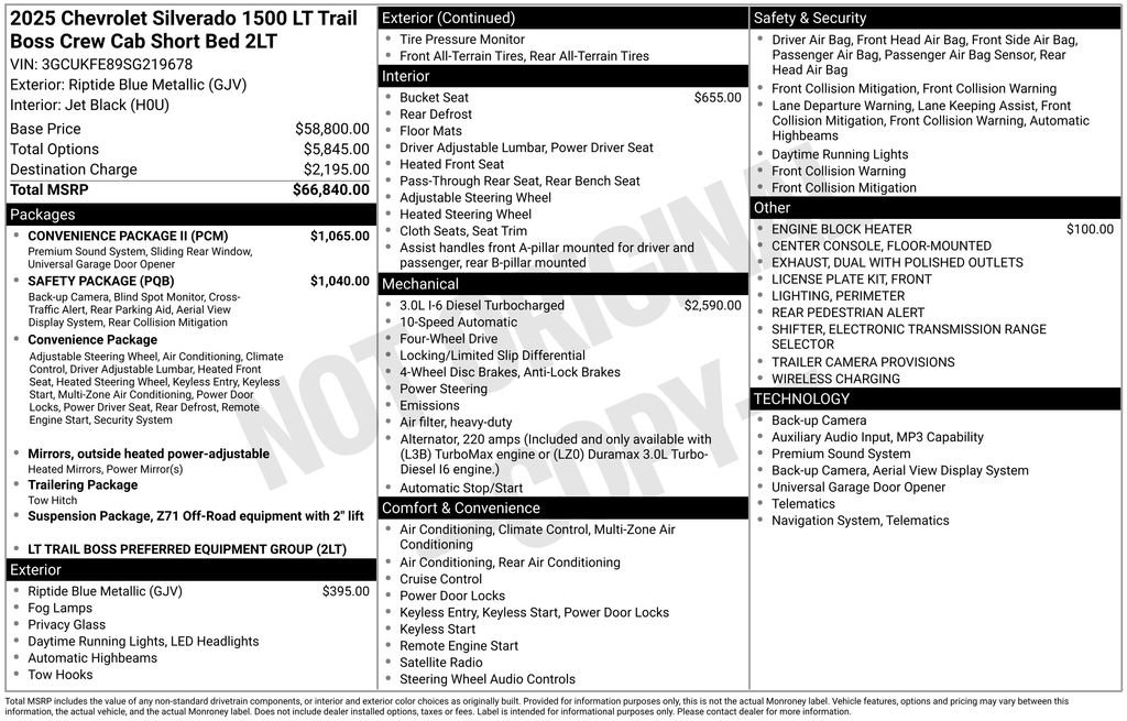 Used 2025 Chevrolet Silverado 1500 LT Trail Boss w/ Convenience Package II AWD/4WD image 43